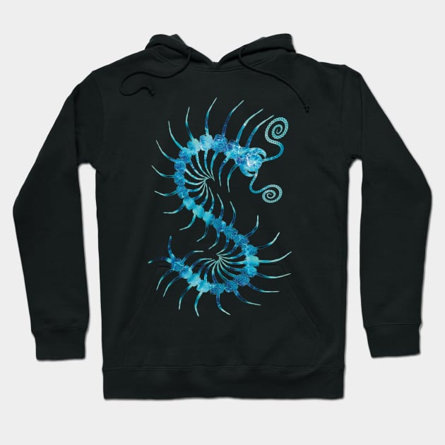 Electric Blue Centipede Hoodie by IgorAndMore